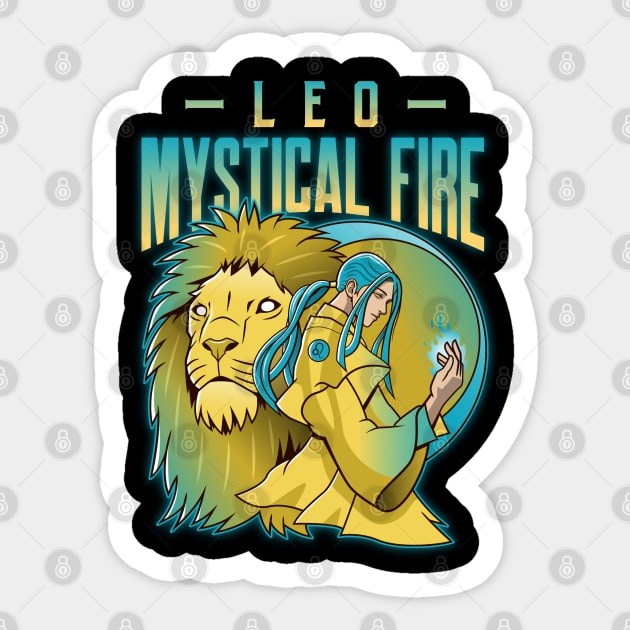 Leo Mystical Fire Sticker by John Byrne